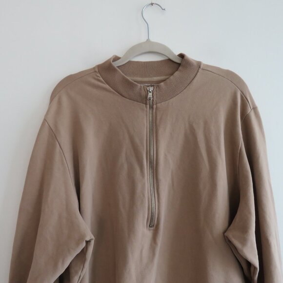 UNIVERSAL STANDARD Zoe Half Zip Pima Cotton Sweatshirt Quiet Luxury Casual Plus - Picture 3 of 13